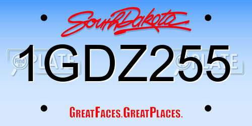1GDZ255 South Dakota License Plate