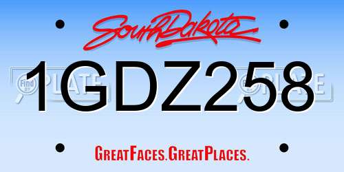 1GDZ258 South Dakota License Plate