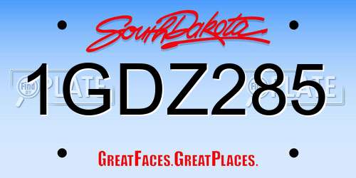 1GDZ285 South Dakota License Plate