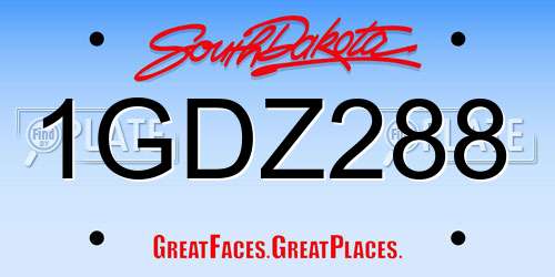 1GDZ288 South Dakota License Plate