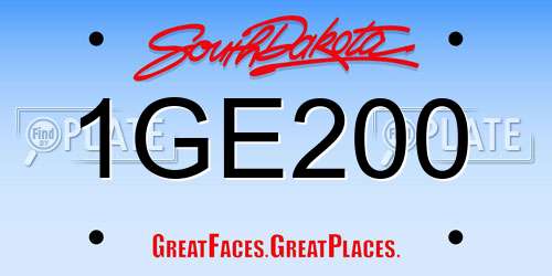 1GE200 South Dakota License Plate