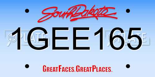 1GEE165 South Dakota License Plate