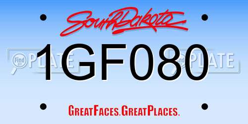 1GF080 South Dakota License Plate