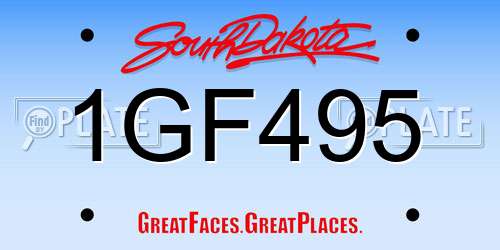 1GF495 South Dakota License Plate