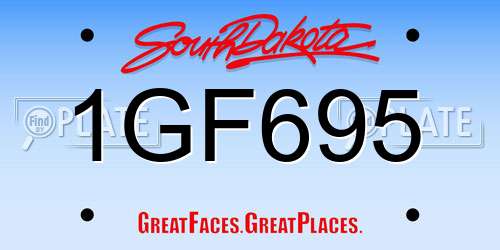 1GF695 South Dakota License Plate