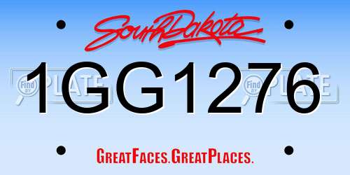 1GG1276 South Dakota License Plate