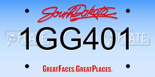 1GG401 South Dakota License Plate