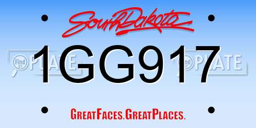 1GG917 South Dakota License Plate