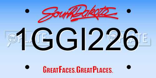 1GGI226 South Dakota License Plate