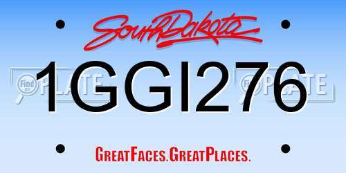 1GGI276 South Dakota License Plate