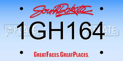 1GH164 South Dakota License Plate