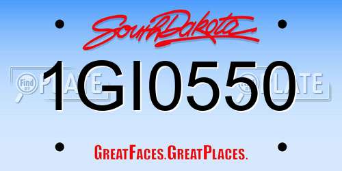 1GI0550 South Dakota License Plate