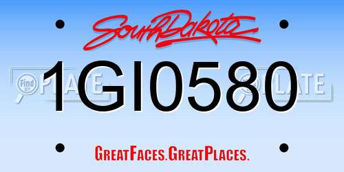 1GI0580 South Dakota License Plate