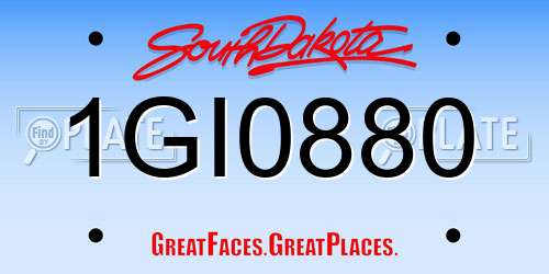 1GI0880 South Dakota License Plate