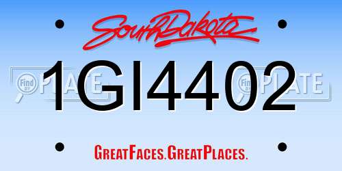 1GI4402 South Dakota License Plate