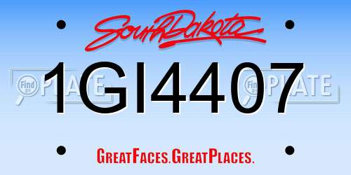 1GI4407 South Dakota License Plate