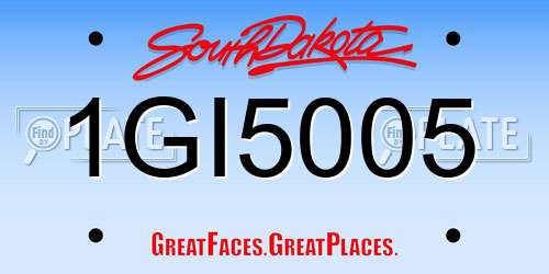 1GI5005 South Dakota License Plate