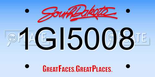 1GI5008 South Dakota License Plate