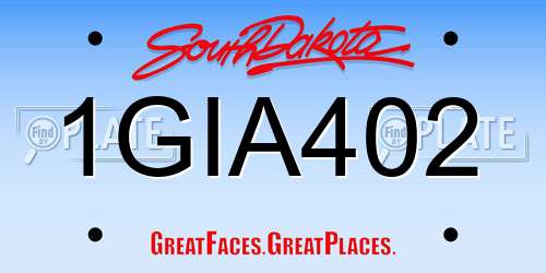 1GIA402 South Dakota License Plate