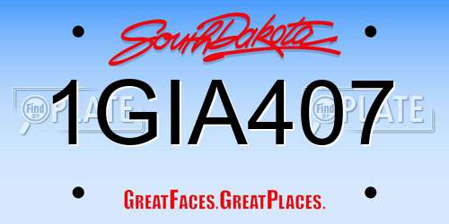 1GIA407 South Dakota License Plate