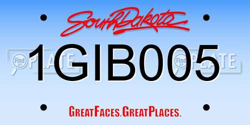 1GIB005 South Dakota License Plate