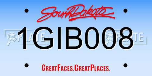 1GIB008 South Dakota License Plate