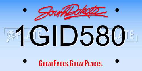 1GID580 South Dakota License Plate