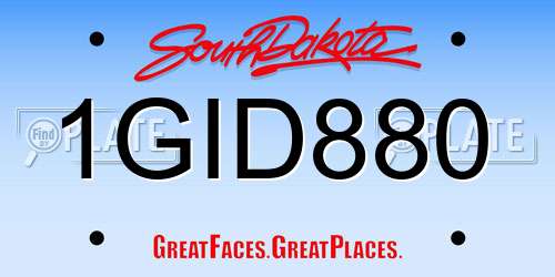 1GID880 South Dakota License Plate