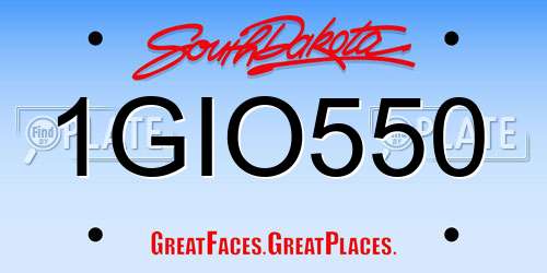 1GIO550 South Dakota License Plate