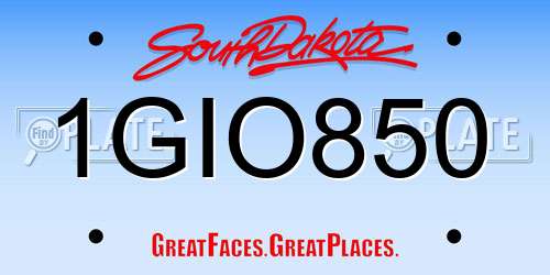 1GIO850 South Dakota License Plate