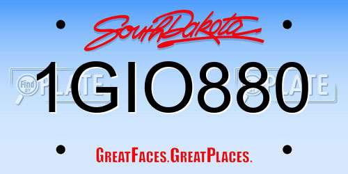 1GIO880 South Dakota License Plate