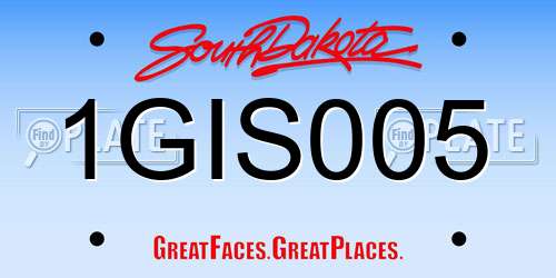 1GIS005 South Dakota License Plate