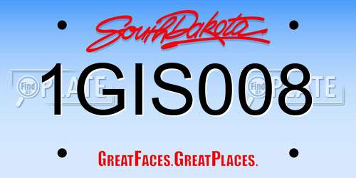 1GIS008 South Dakota License Plate