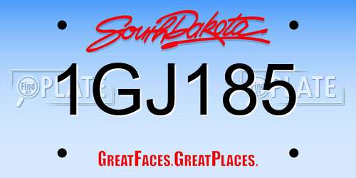 1GJ185 South Dakota License Plate