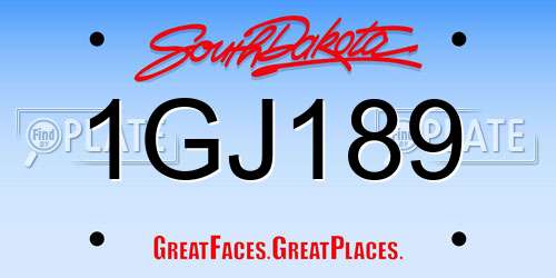 1GJ189 South Dakota License Plate