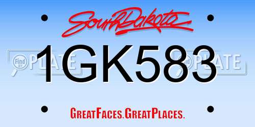 1GK583 South Dakota License Plate