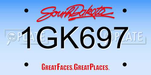 1GK697 South Dakota License Plate