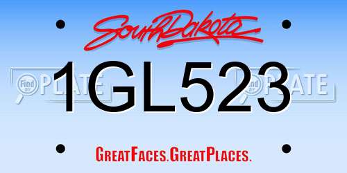 1GL523 South Dakota License Plate