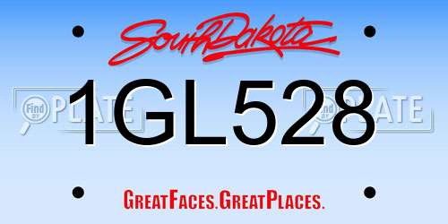 1GL528 South Dakota License Plate