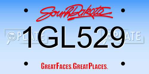 1GL529 South Dakota License Plate