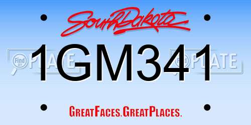 1GM341 South Dakota License Plate