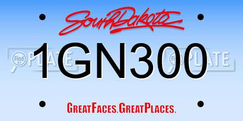 1GN300 South Dakota License Plate