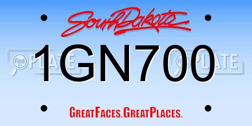 1GN700 South Dakota License Plate