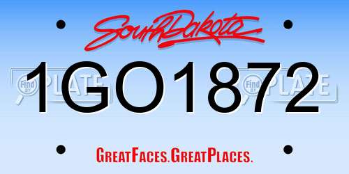 1GO1872 South Dakota License Plate