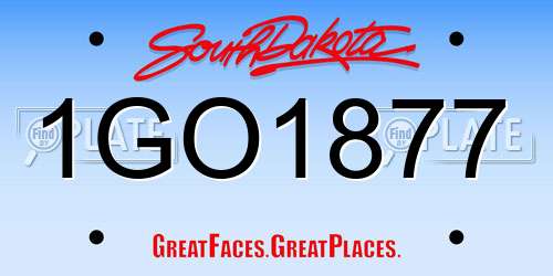 1GO1877 South Dakota License Plate