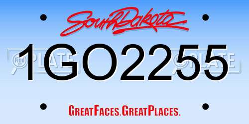1GO2255 South Dakota License Plate