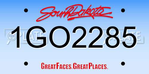 1GO2285 South Dakota License Plate