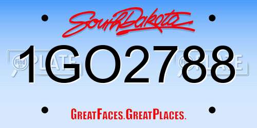 1GO2788 South Dakota License Plate