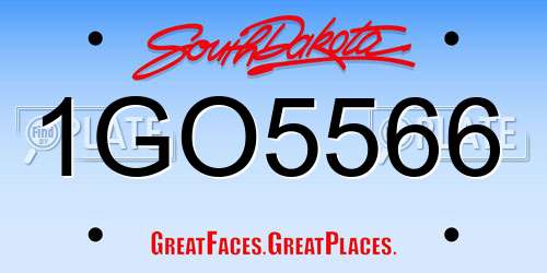 1GO5566 South Dakota License Plate