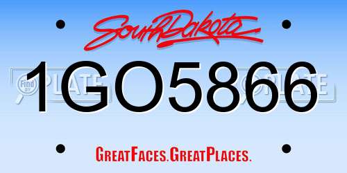 1GO5866 South Dakota License Plate
